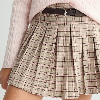 Girls 7-16 Speechless Pleated Plaid Skort