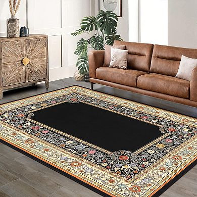 Floral Vintage Area Rugs for Entryway Low Pile Soft Rugs Indoor
