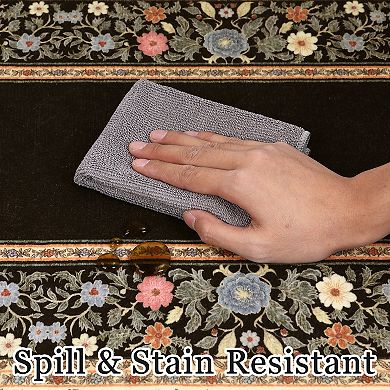 Floral Vintage Area Rugs for Entryway Low Pile Soft Rugs Indoor