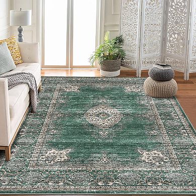Vintage Area Rugs for Living Room Bedroom Machine Washable Soft Plush Bedside Floor Carpet