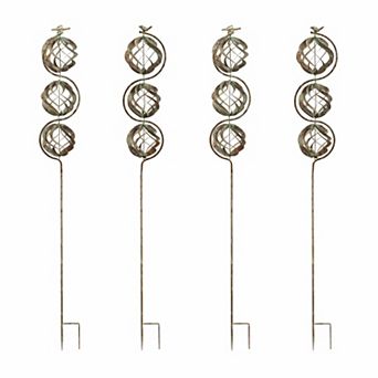 Melrose 4 pc Bird & Butterfly Orb Stake Outdoor Decor Set