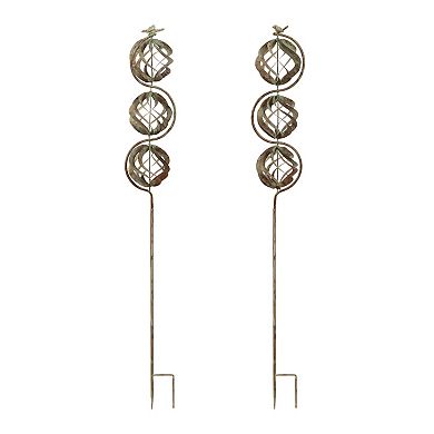 Melrose 4-Piece Bird & Butterfly Orb Stake Outdoor Decor Set