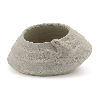 Melrose 2-Piece Round Porcelain Planter with Frog Set