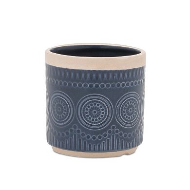 Melrose 2-Piece Ceramic Mandala Pattern Planter Set