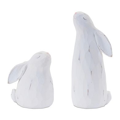 Melrose 4-Piece Carved Bunny Figurine Table Decor Set