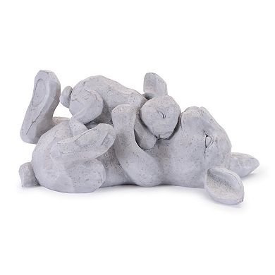Melrose 2-Pack Laying Rabbit with Baby Bunny Figurine