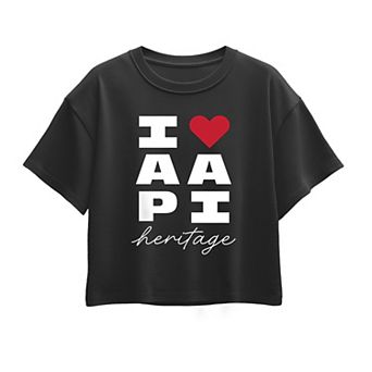 Girls 7-16 I Heart AAPI Heritage Boxy Tee