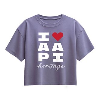 Girls 7-16 I Heart AAPI Heritage Boxy Tee
