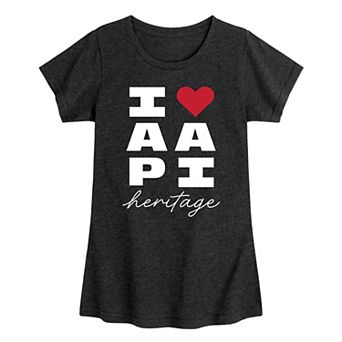 Girls 7-16 I Heart AAPI Heritage Graphic Tee