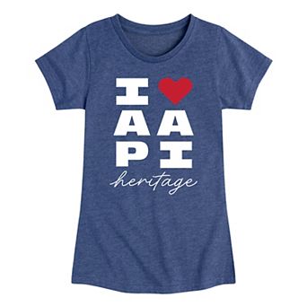 Girls 7-16 I Heart AAPI Heritage Graphic Tee