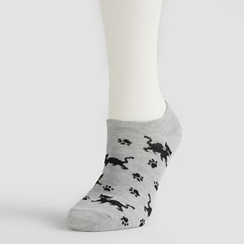 Women's Cat Print No Show Socks
