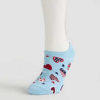 Women's Americana Hearts No Show Socks