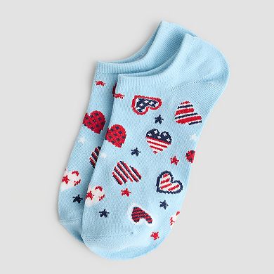 Women's Americana Hearts No Show Socks