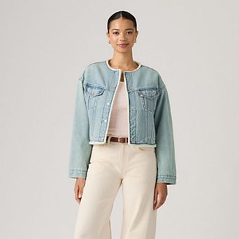 Women's Levi's® Collarless Shrunken '90s Sherpa Lined Trucker Jacket