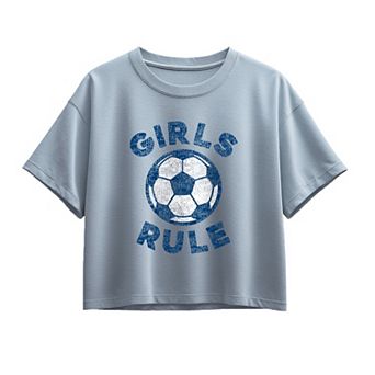 Girls 7-16 Girls Rule Boxy Tee