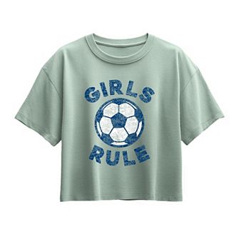 Girls 7-16 Girls Rule Boxy Tee