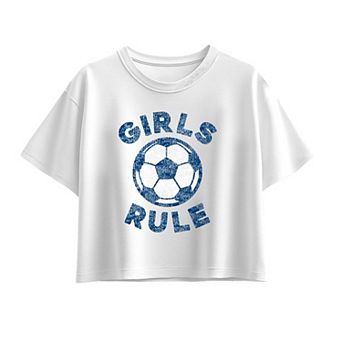 Girls 7-16 Girls Rule Boxy Tee