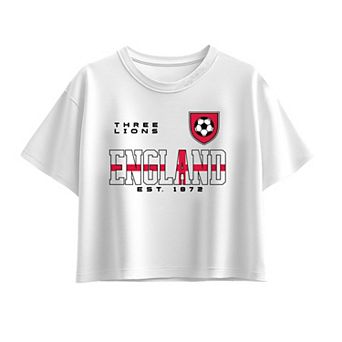 Girls 7-16 England Soccer Jersey Boxy Tee