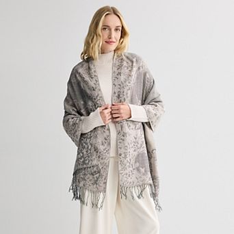 Women's Nine West Cascading Floral Jacquard Wrap Scarf
