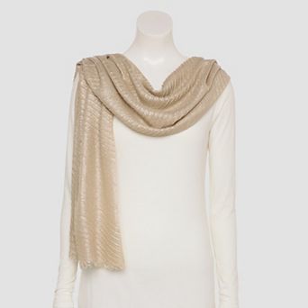 Women's Nine West Multi Pleated Shine Wrap Scarf