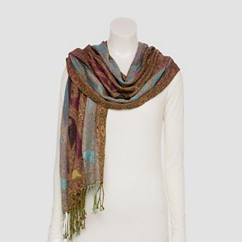 Women's Nine West All Over Paisley With Metallic Wrap Scarf