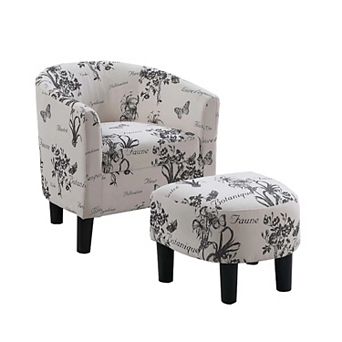 Beua 2 pc Accent Chair and Ottoman Set