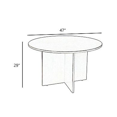 Zoa Round Office Meeting Table with Cross Base
