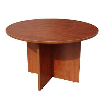 Zoa Round Office Meeting Table with Cross Base