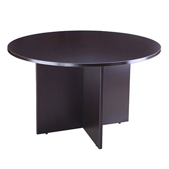 Zoa Round Office Meeting Table with Cross Base