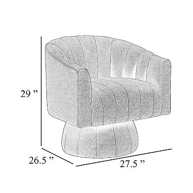 Rex Swivel Accent Chair, Barrel Channel Stitched Velvet