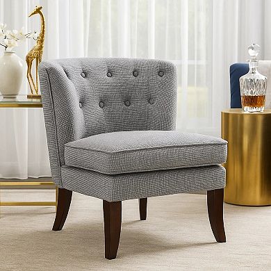 Rose Accent Chair, Button Tufted Wingback, Polyester