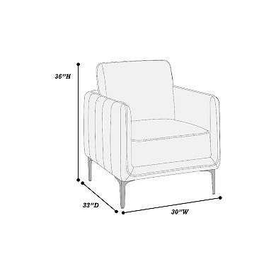 Reniz Accent Club Chair, Foam Cushions, Metal Legs