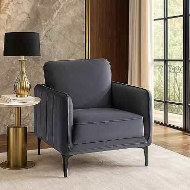 Reniz Accent Club Chair, Foam Cushions, Metal Legs