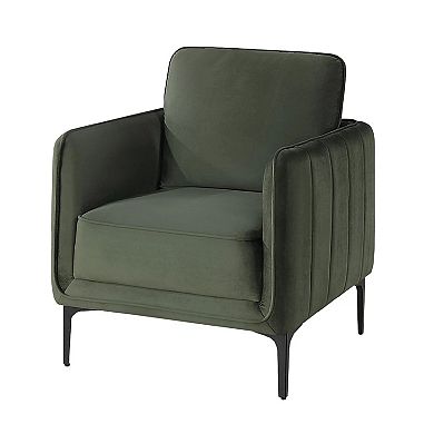 Reniz Accent Club Chair, Foam Cushions, Metal Legs
