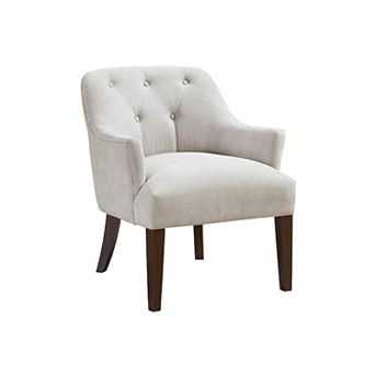 Beca Accent Armchair, Button Tufted Back, Sloped Arms, Polyester