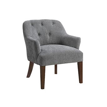 Beca Accent Armchair, Button Tufted Back, Sloped Arms, Polyester
