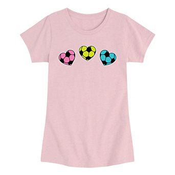 Girls 7-16 Soccer Hearts Graphic Tee