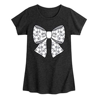 Girls 7-16 Soccer Bow Graphic Tee