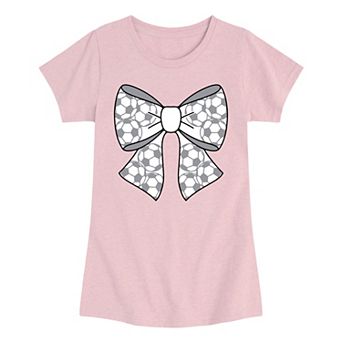 Girls 7-16 Soccer Bow Graphic Tee