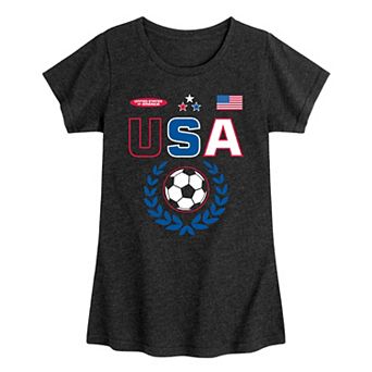 Girls 7-16 USA Soccer Jersey Graphic Tee