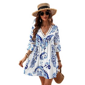 Women's Cupshe Floral Paisley Print Lace Dress