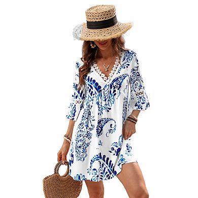 Women's Cupshe Floral Paisley Print Lace Dress