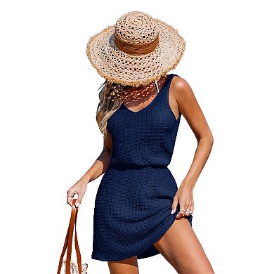 Women's Cupshe V-Neck Elastic Waist Knit Cover Up Dress