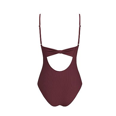 Women's Cupshe Chic Plunging Neckline One Piece Swimsuit