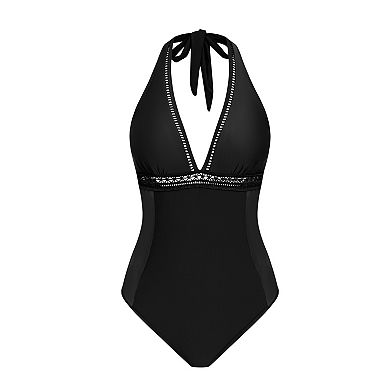Women's Cupshe Mesh Halter Straps One Piece Swimsuit