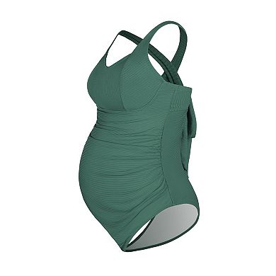 Maternity Cupshe Ribbed Tie Back One Piece Swimsuit