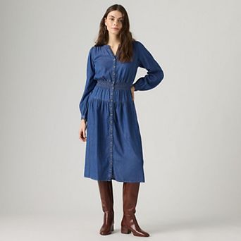 Women's Levi's® Smocked Waist Long Sleeve Dress