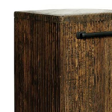 24" Natural And Smoky Black Distressed Reclaimed Wood Square Block End Table