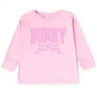 Bunny Pink Lace - Toddler Long Sleeve Graphic Tee