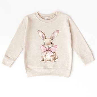 Bunny Watercolor With Bow - Toddler Graphic Sweatshirt